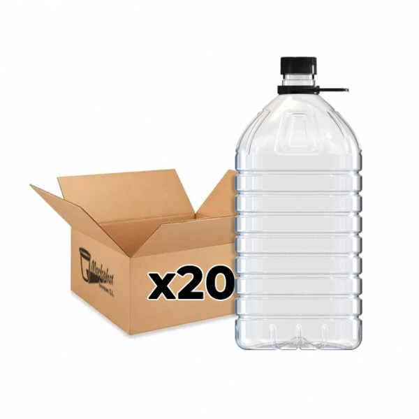 Recipiente Quadrado PET de 5 Litros Asa Verde - Caixa/Palet