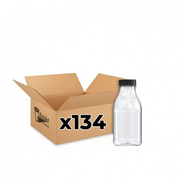 Botella 250cc PET Cilindrica + Tampa - Caixa/Palet